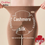 Ordifen Women's Cashmere Silk High-Waist Thermal Leggings 2XL (143-165 lbs)