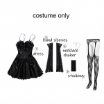 Misamisa Cosplay Kost&uuml;&uuml;m Death Not Naiste Gooti Kleit Sukad Puhvipaeltega Choker Gooti Misa Amane Nahkkleit Halloweeni jaoks S