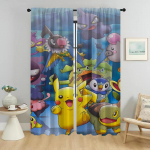 P-pokemones Koduinterj&ouml;&ouml;ri Kardinad Elutoa Akna Kardinad Vaheseinakardinad 2 t&uuml;kki Halloweeni Dekoratsioon Varjud Kaamera W50xH70cmx2pcs-CL