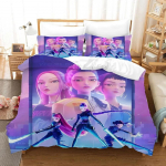 K-Pop D-Demon H-Hunters Multikas Rumi Mira Zoey Tekikott Komplekt Padjap&uuml;&uuml;ridega &Uuml;heinimese T&auml;ism&otilde;&otilde;dus Queen King Suurusega Voodipesu US Twin(172x218cm)