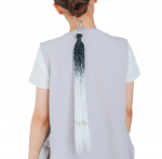 Kuklapat&scaron;ik Punutud Otsikuga Parukas BKxWT. Must x Valge wgt817BKxWT