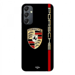 Coque de t&eacute;l&eacute;phone - MANIACASE - Samsung Galaxy A04s - Silicone TPU - Logo PORSCHE - Noir, Rouge, Dor&eacute; must