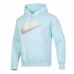 Nike Kirja Logo Disain Mood Vabaaja Kapuutsiga Fliis Pikkade Varrukatega Dressipluus Meeste dressipluus Taevasinine FN3105-474 S