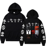 Piiratud B&auml;nd Bad Omens Kontserdituur Albumikaane Hupparid Mehed Naised Hip Hop Mood Pulloverid Dressipluus Fliis Pikkade Varrukatega Huppari L black