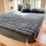 Luksuslik paks k&uuml;&uuml;likukarvane pl&uuml;&uuml;sist pingulduslinik - 350 g k&otilde;rge kaaluga sametine madratsikaitse 120&times;200 cm Fitted Sheet