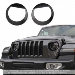 2018- Jeep Wrangler JL Sport Front Headlight Cover ert Eye Bezels | Black | Self-Adhesive | 1 Year Manufacturer Warranty