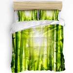 Bambusmaja kaunistus Voodipesukomplekt Tekk Tekikott Padjap&uuml;&uuml;rid Bambusmuster Traditsiooniline Chi Voodikate Kahekohaline Voodikomplekt Duvet Cover Set&EU Single(135x200cm) yellow