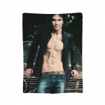 Damon Salvatore Ian Somerhalder The Vampire Diaries Tekid Fliis Talvine &Uuml;lipehmed Visketekid Voodi Reisi Voodikate 30x40in