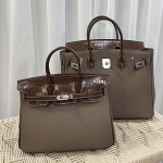 Uus esimese kihi lehmanahast plaatinav&auml;rvi kott, krokodillimustriga ja lit&scaron;imustriga nahast k&auml;ekott, naiste &otilde;la-messenger-t&ouml;&ouml;le k&auml;ivitamise kott 25*19*14cm