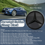 L&auml;ikiv Must Uusim 3D Esiv&otilde;re T&auml;hega Embleemid Logo Mercedes Benzi C W205 A W177 S W217 SL CLA CLS GLA GLB Autotarvikud