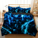 V&auml;lgunmuster 3D prinditud tekikate Moodne M&uuml;stiline Lahe Taevane Looduslik Voodipesu Kate Pol&uuml;ester Mugav Tekikate Komplekt EU Single(135*200cm)3pcs blue