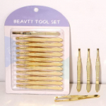 magrinta - Set of 12: Stainless Steel Eyebrow Tweezers C007 - Gold