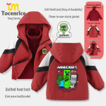 Minecraft Laste Keskmine/Suur Multikakujuline Tuulejope: 3-in-1 S&uuml;gis/Talvine Softshell-jakk 140 cm