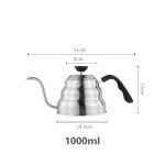 K&auml;sitsi valmistatud kohvikann 304 roostevabast terasest peene suuga kann Tilguti filter pika nokaga veekeetja Kuumaveekann Rippk&otilde;rvaga pilvepott 1-2L
