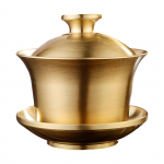 Kung Fu teetass ja alustass, teetass, uusaasta kingitus, dekoratiivne Hiina gaiwan tee komplekt, messingist, kontorisse, koju, k&ouml;&ouml;ki, reisile