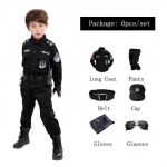 Uued Lapsed Poisid T&uuml;drukud Naljakad Politseiniku Kost&uuml;&uuml;mid Lapsed Politsei &Uuml;likond Cosplay R&otilde;ivad Komplekt Halloweeni Pidu 120CM sinine