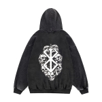 Berserk Anime Hupparid Mehed Naised Gooti Manga Huppariga Pullover Vabaaja Dressipluusid Vintage Streetwear Meeste R&otilde;ivad 6XL black
