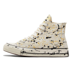 Converse Chuck 70 High Archive Paint Splatter Egret Black White Yellow Unisex A01170C 38 beige