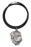 Rottweiler, Rott, Rottie V - Necklace with dog, silver-plated pendant for dog fan, unique jewelry by Art-Dog brand h&otilde;be