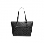 Coach Gallery 32 T&otilde;mblukuga Monogrammiga L&otilde;uendist ja Nahast T&otilde;mblukuga K&auml;ekott Naiste T&otilde;mblukuga K&auml;ekotid Must 79609-SVTSQ Basic Set (Bag+Dust Bag)
