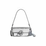 Coach Studio 20 Logo Suur litritega klapiga lukuga nahast Baguette Crossbody kott V&auml;ikesed naiste kotid H&otilde;bedane CM428-LHSLV Basic Set (Bag+Dust Bag)