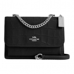 Coach Klare 22 H&otilde;bedased Metallist Aksessuaarid Krokodillimustriga Reljeefne Nahast Crossbody &Otilde;lakott V&auml;ikesed Naiste kotid Must CC840-SVBK Gift Box Sets (Basic Set+Black Box)
