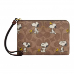 Coach X Peanuts Collaboration 16 mustriga tr&uuml;kitud disainiga kaetud l&otilde;uendiga sidurikott v&auml;ike naistele, pruun ja mitmev&auml;rviline CBS82-IMY3O Basic Set (Bag+Dust Bag)