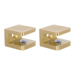 2 tk Messingist Klaasriiuli Klambrid Raskeveokite Seinale Paigaldatavad Riiuliklambrid Raamita Klaasitoed Kodu ja Kontori jaoks 2.4X2.2X1.8CM