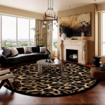 Ameerika stiilis leopardimustriga &uuml;mmargune vaip Kaunistus elutuba Suur suurus Vaibad Kodu diivaniala Lauad Toolid libisemiskindlad p&otilde;randamatid 120x120cm (Diameter)