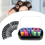 15Pcs Electric Heated Hair Rollers Curling Tube Compact Easy to Carry Instant Heat Professional 100W gray