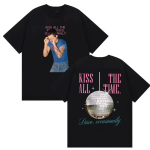 Harry Styles Kiss All The Time Tour 2026 T-s&auml;rk Meeste Vintage &Uuml;le suuruse Puuvillane T-s&auml;rk Unisex K&otilde;rge Kvaliteediga Y2K L&uuml;hikeste Varrukatega T-s&auml;rk S mitmev&auml;rviline