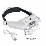 USB laetav prillilupp kellassepa remondit&ouml;&ouml;riist prillid suurendusklaas LED peapaelaga suurendusklaas 1.5x 2x 2.5x 3x 3.5x 8 Group 1