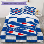 SC Heerenveen Mustriga Voodipesu komplekt Tekikate Padjap&uuml;&uuml;r Kodu Kaunistus S&uuml;nnip&auml;eva Kingitus (1 * tekikott + 2 * padjap&uuml;&uuml;ri ilma s&uuml;damikuta)83 135x200cm white