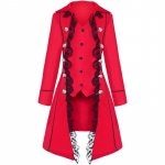 Naiste pitstrimmel Vampiir gooti pikk jope smokingu frakk Halloweeni kleit, mantel Steampunk S