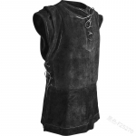 Gooti meeste sidemega piraadi renessanss r&uuml;&uuml;tli vest tuunika jakk vintage meeste keskaegne varrukateta vest S must