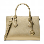 MICHAEL KORS Sheila Klassikaline Metallik T&otilde;mblukuga K&auml;ekott T&otilde;mblukuga K&auml;ekott Ostukott Kaetud L&otilde;uend Crossbody K&auml;ekott Keskmine Naiste Kuldne kuld
