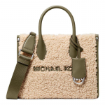 MICHAEL KORS Mirella Logo Klassikaline Pol&uuml;ester K&auml;ekott V&auml;ike Naiste Beež Rohelisega roheline