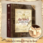Leonardo da Vinci leiutusvihik 3D pop-up raamat beige