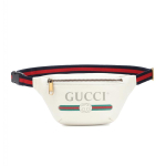 Gucci Prindi Retro Logo tr&uuml;kitud triibuline rihm nahast &otilde;lakott crossbody kott rinnalott v&ouml;&ouml;kotike v&auml;ike suurus unisex paaristiil valge valge