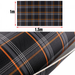 (1 X1.5M)Must ruuduline siseistmekate riidest polsterdusmaterjal MK7 VW Golf GTI MK1-K2 T1 T2 T3 jne jaoks oranž
