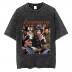&Uuml;lem&otilde;&otilde;tmeline happepesuga vintage l&uuml;hikeste varrukatega T-s&auml;rk punasega Red Dead Redemption 2 Arthur Morgan Retro Bootleg-stiilis kolaažigraafikaprindiga S mitmev&auml;rviline
