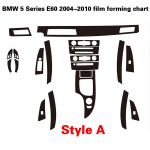 Autotarvikud 3D/5D s&uuml;sinikkiust kleebised BMW 5. seeriale E60 2004-2010 sisekeskkonsooli ukselingi kaunistamiseks Style A