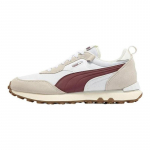 PUMA Rider FV Pop Fs Kangast Mugavad Madalad Vabaajajalatsid Unisex Valge-Beež-Punane 391925-02 38.5