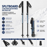Zeroring Splitboard 3-osaline reguleeritav suusakeppide komplekt S&uuml;sinik-alumiinium Kompaktne lumepostid OEM ODM must