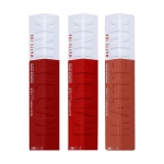 Maybelline Giant Color Matte Vedel Huulepulk Huulepulga Komplekt - Kolmeosaline Komplekt Kissing Stick Huulel&auml;ige 117 Kissing Stick Huulel&auml;ige 118 Kissing Stick Li pruun