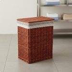 P&otilde;imitud pesukorv kaanega Suure mahutavusega tekstiilist konteiner Pesukorvi sisevooder Rotangist riided 31x26x37cm Brown Coffee Plaid brown