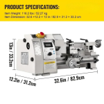 SIHAO 210&times;350mm 650W 8x14 Metallist Mini Treipink
