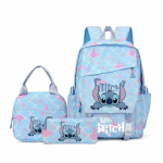 Stitch &Otilde;pilase Seljakoti Komplekt 3-osaline Suure Mahutavusega Koolikott L&otilde;unakott K&uuml;laliskott Three-Piece Set valge