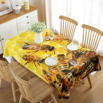 Ristk&uuml;likukujuline laudlina Mesilane Ristk&uuml;likukujuline laudlina Mesipuu mesi Kodukaunistus S&ouml;&ouml;gituba K&ouml;&ouml;k Reisimine Elutuba Bankettpidu 54*72inch(137cm*183cm） yellow