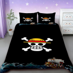 Tekikott &Uuml;ks T&uuml;kk Laste Multikas Luffy Voodipesu Komplekt 2 Padjap&uuml;&uuml;riga Pehme ja Mugav Magamistoa Voodi Dekoratsioon Teismelised Poisid Kingitused 140*200cm/55x79in Single/Twin 3pcs